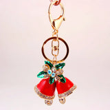 Christmas Red Bell Keychain Car Bag Metal Pendant Keyring Gift
