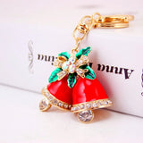 Christmas Red Bell Keychain Car Bag Metal Pendant Keyring Gift