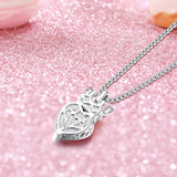 Crown Heart Crystal Pendant Necklace Sweet Love Charm Pendants Neck Jewelry