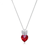 Crown Heart Crystal Pendant Necklace Sweet Love Charm Pendants Neck Jewelry
