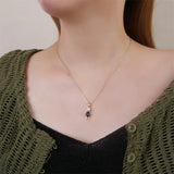 Crystal Boy Girl Necklace Pendant Copper Plated Water Drop Pearl