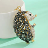 Crystal Hedgehog Key Ring Charm Rhinestone Keychain Animal Gift Jewelry Accessor