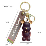 Crystal Bear Keychain Charm Pendant for Women Bag Car KeyRing