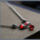 Crystal Red Fox Ball Coin Pendant Bracelet Lady Birthday Gift Retro