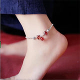 Crystal Red Fox Ball Coin Pendant Bracelet Lady Birthday Gift Retro