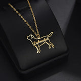 Adorable Dog Cat Shape Name Necklace Birthday Gift