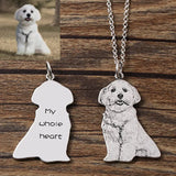 Personalized Pet Photo Necklace Cat Dog Nameplate Memory Gift