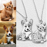 Personalized Pet Photo Necklace Cat Dog Nameplate Memory Gift