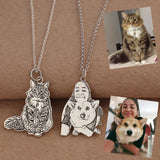 Personalized Pet Photo Necklace Cat Dog Nameplate Memory Gift