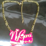Personalized Acrylic Name Heart Necklace Letter Chain