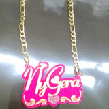 Personalized Acrylic Name Heart Necklace Letter Chain