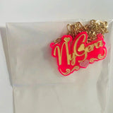 Personalized Acrylic Name Heart Necklace Letter Chain