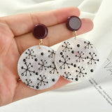 Deer Snowflake Round Plate Acrylic Pendant DIY Accessories 2pcs