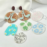 Deer Snowflake Round Plate Acrylic Pendant DIY Accessories 2pcs