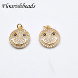 Smiley Face Necklace Zircon Paved Earring Metal Enamel Star Charms Jewelry