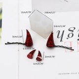 Devil Horns Hair Clips Resin Epoxy Molds Jewelry Making Tools