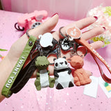 Dinosaur Unicorn Rabbit Keychain for Women Men Key Ring Trinket Cat Bag Pendant