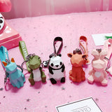 Dinosaur Unicorn Rabbit Keychain for Women Men Key Ring Trinket Cat Bag Pendant