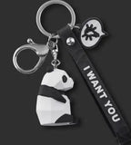 Dinosaur Unicorn Rabbit Keychain for Women Men Key Ring Trinket Cat Bag Pendant