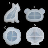 Silicone Resin Dish Mould Dog Bear Flower Plate DIY Hand Crafts