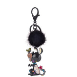 Dog And Butterfly Keychain Fur Ball Pompon Animal Key Chain Ring Accessories