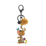 Dog And Butterfly Keychain Fur Ball Pompon Animal Key Chain Ring Accessories