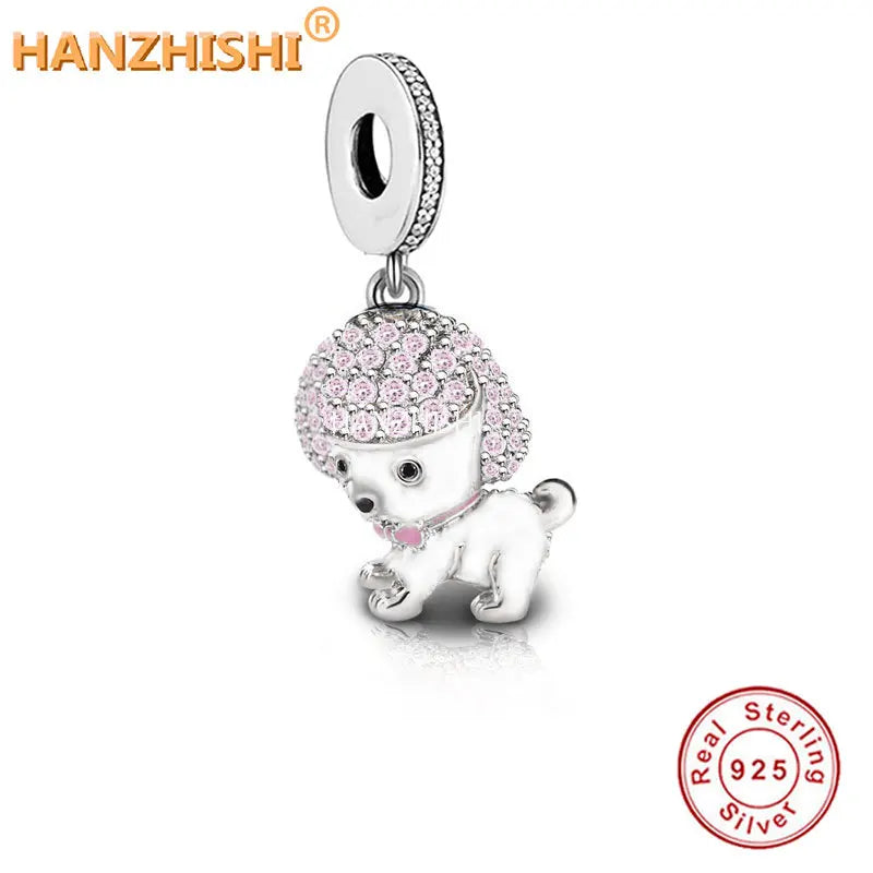 925 Sterling Silver Poodle Pendant Necklace Dog Jewellery