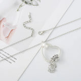 Dog Paw Beads Pendant Charm Necklaces Choker Stainless Steel Love Heart