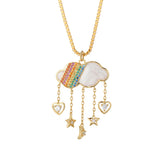 Dog Star Shell Heart Necklace for Women Long Stainless Steel Chains Pendant