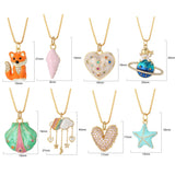 Dog Star Shell Heart Necklace for Women Long Stainless Steel Chains Pendant