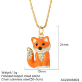 Dog Star Shell Heart Necklace for Women Long Stainless Steel Chains Pendant