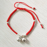 Red Thread 925 Silver Charm Bracelet Bangle