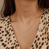Double Letters Necklace Stainless Steel Personalized Initials Chain Friendship