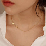 Double Letters Necklace Stainless Steel Personalized Initials Chain Friendship