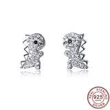 Dragon Stud Earring Pure Silver Jewelry Dinosaur Earrings Romantic Gift