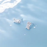Dragon Stud Earring Pure Silver Jewelry Dinosaur Earrings Romantic Gift