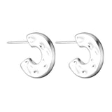 925 Silver Half Round Stud Earrings Women Earings