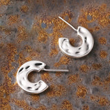 925 Silver Half Round Stud Earrings Women Earings