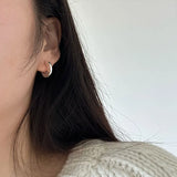 925 Silver Half Round Stud Earrings Women Earings