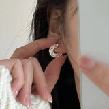 925 Silver Half Round Stud Earrings Women Earings
