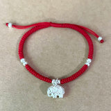 Elephant Bracelet 925 Sterling Silver Animal Bracelet Red Thread