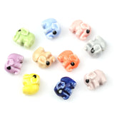 Elephant Shape Ceramic Beads Loose Charms Porcelain Beads for Jewelry Making