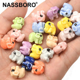 Elephant Shape Ceramic Beads Loose Charms Porcelain Beads for Jewelry Making