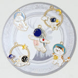50pcs Enamel Alloy Spaceman Charms DIY Jewelry, Drop Oil Ornament Accessories