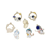 50pcs Enamel Alloy Spaceman Charms DIY Jewelry, Drop Oil Ornament Accessories