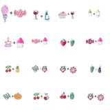Enamel Birthday Cake Fruit Watermelon Floating Charms DIY