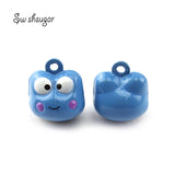 Enamel Frog Cartoon Bells Charm Jewelry Findings Pet Necklace DIY Craft