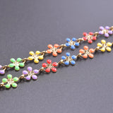 Enamel Charm Flower Butterfly Necklace Stainless Steel Jewelry