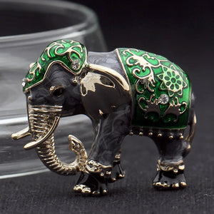 Enamel Elephant Animal Brooch Pins Women Corsage Suit Scarf Dress Decoration