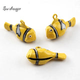 Enamel Fish Cartoon Bells Pet Hanging Bell Christmas Charms Decor